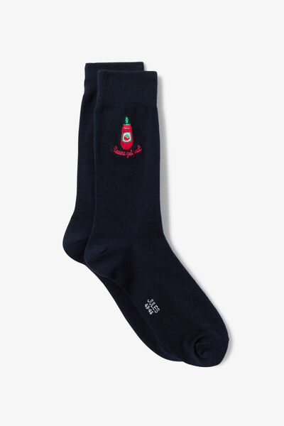Chaussettes hautes brod&eacute;es
