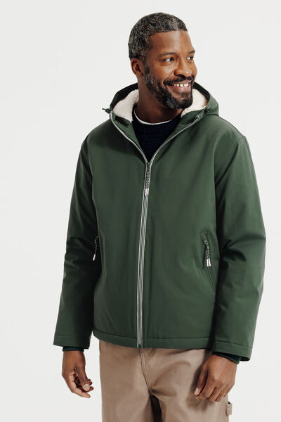 Blouson &agrave; capuche doubl&eacute; en sherpa
