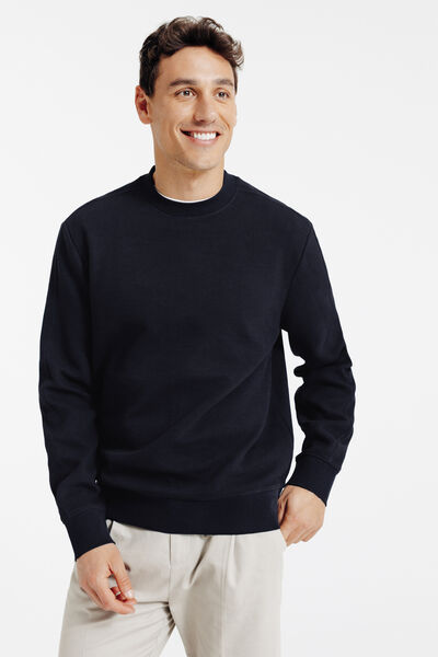 Sweater ronde hals in wafelstructuur