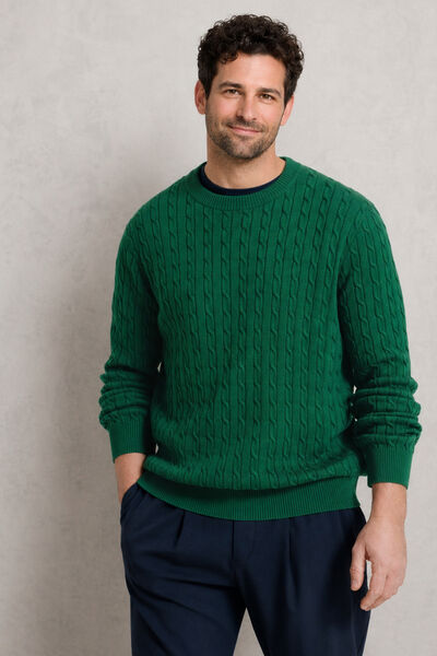 Pull col rond torsad&eacute;