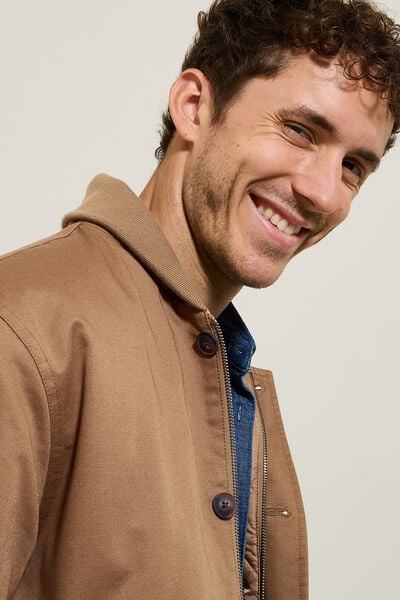 Blouson col ch&acirc;le boutonn&eacute;