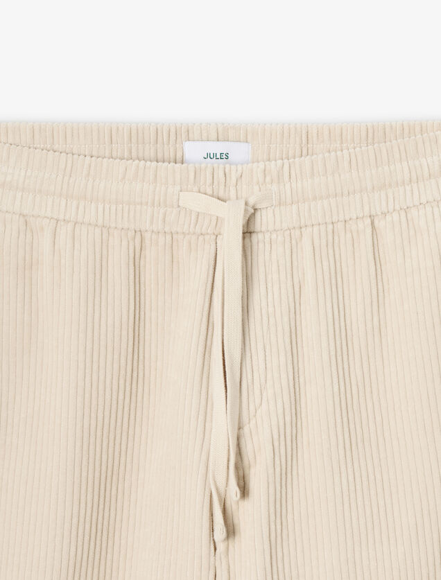 Pantalon en velours taille &eacute;lastiqu&eacute;e