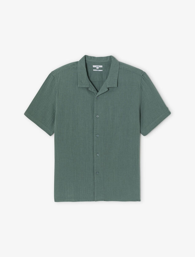 Chemisette en gaze de coton col requin