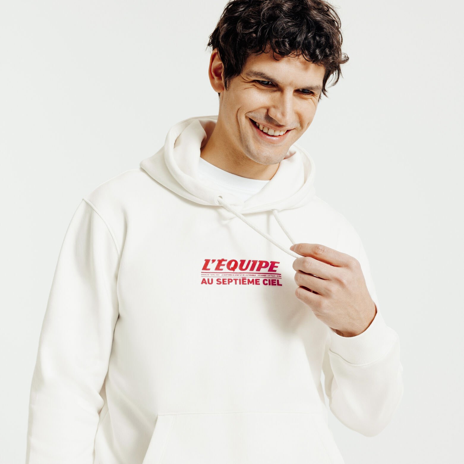 Sweat &agrave; capuche imprim&eacute; licence L'&Eacute;quipe