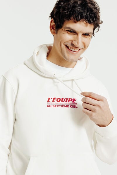 Sweat &agrave; capuche imprim&eacute; licence L'&Eacute;quipe