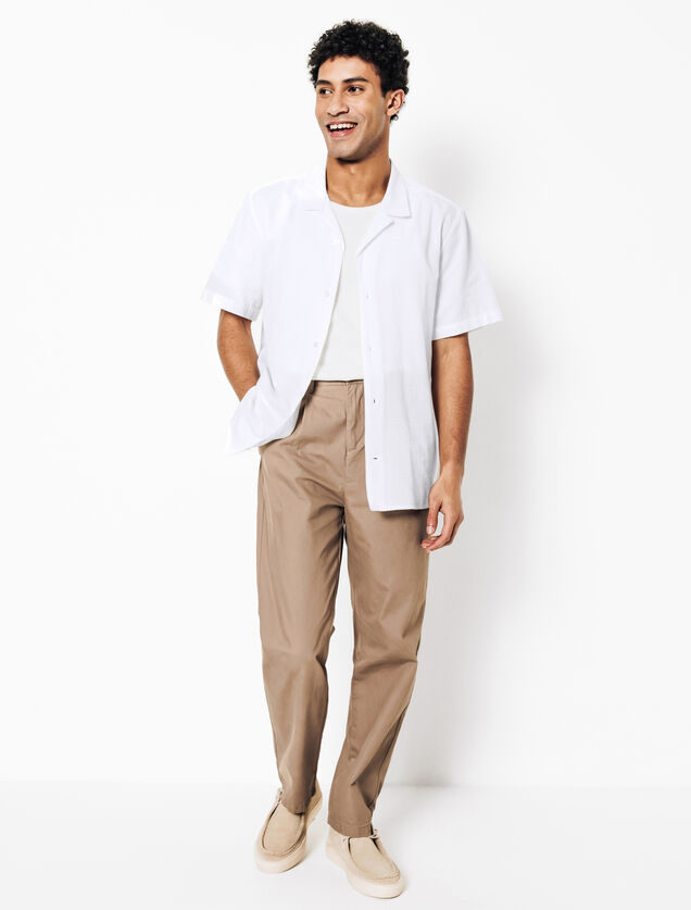 Chemisette en coton mati&egrave;re textur&eacute;e