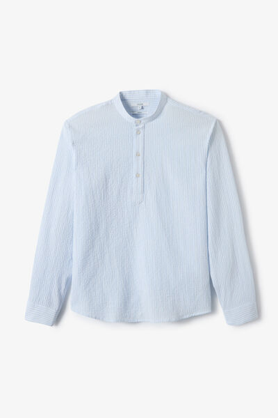 Chemise col mao regular 100% coton