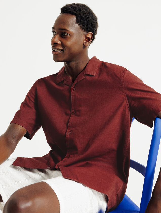 Chemisette en coton lin unie