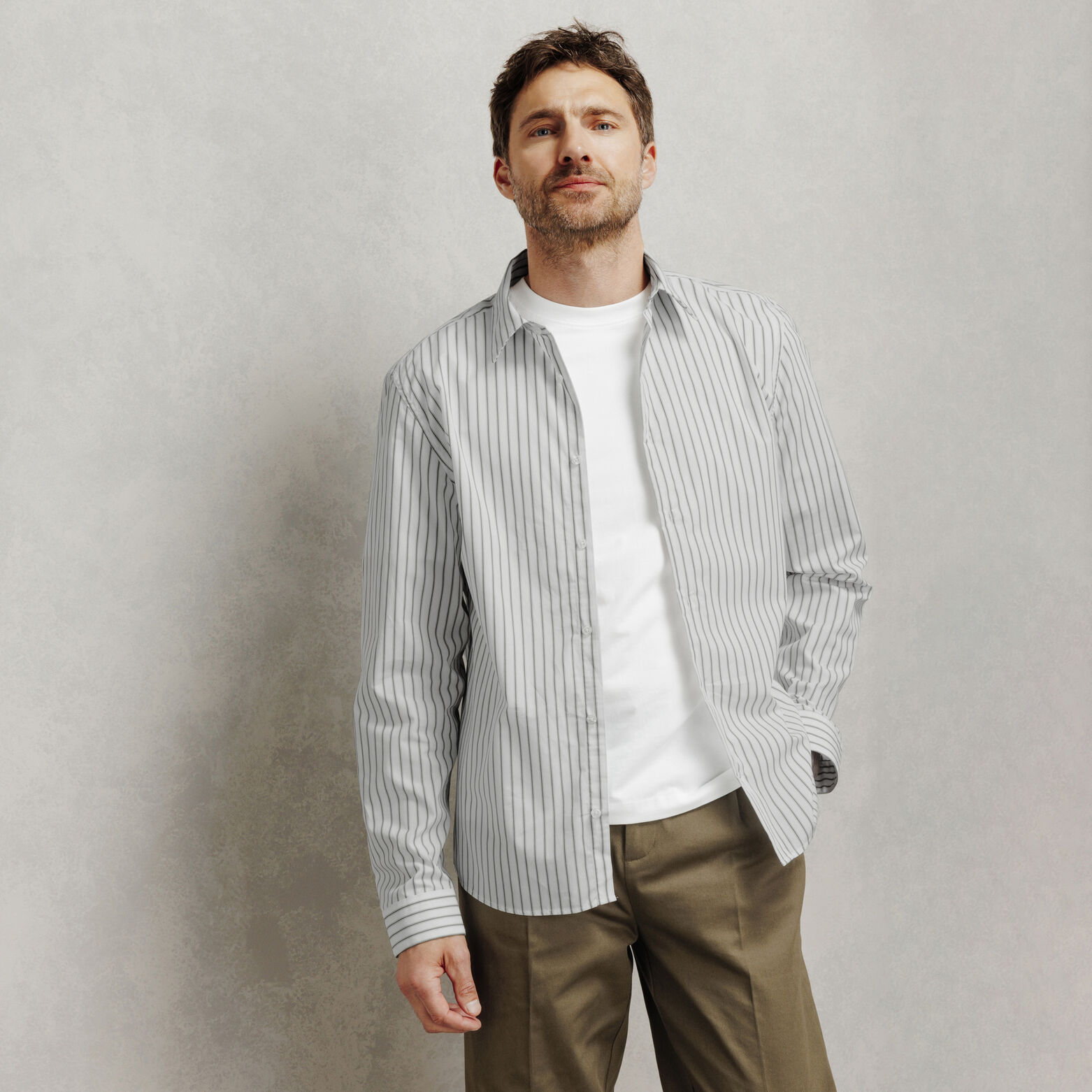 Chemise en coton regular ray&eacute;e