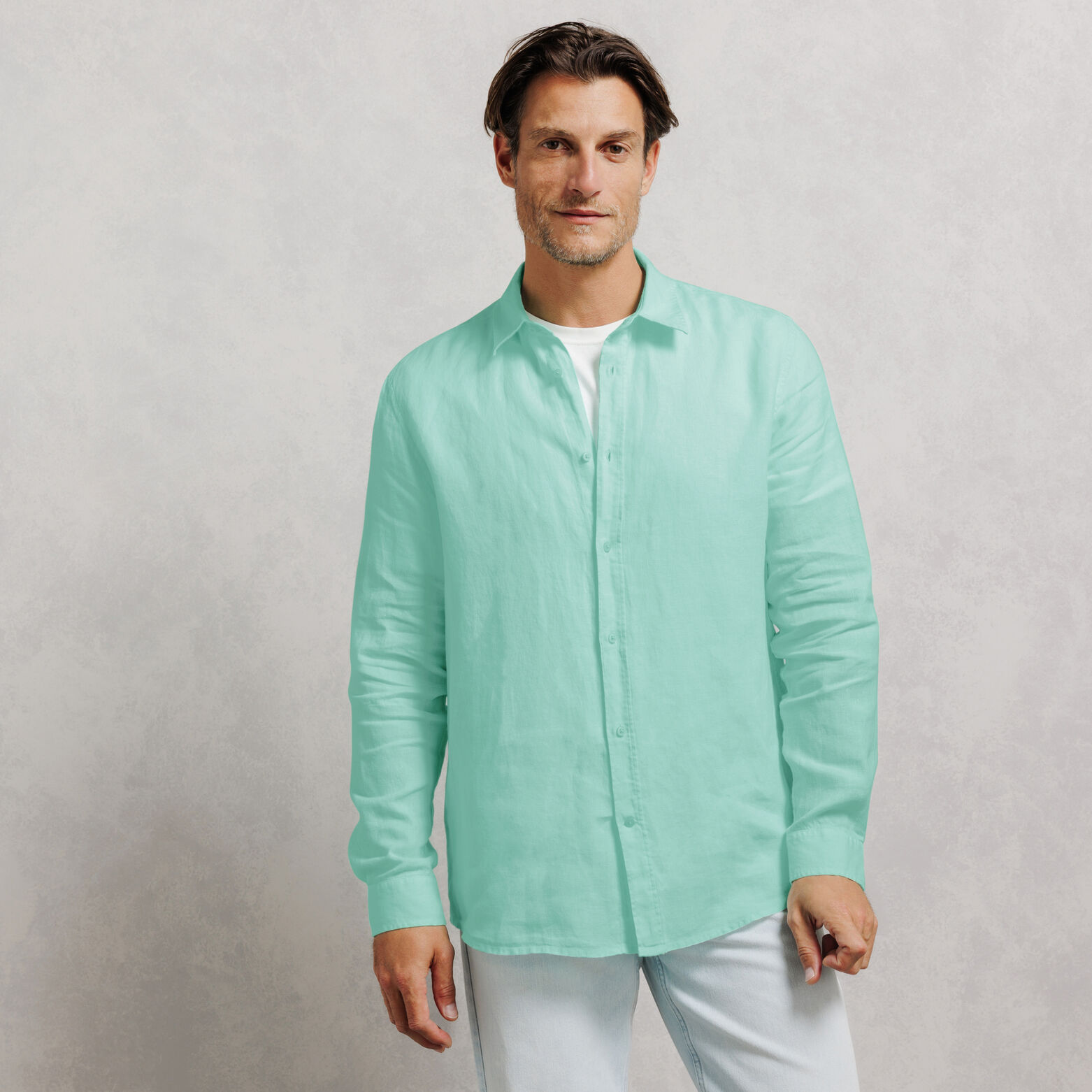Chemise 100% lin regular unie