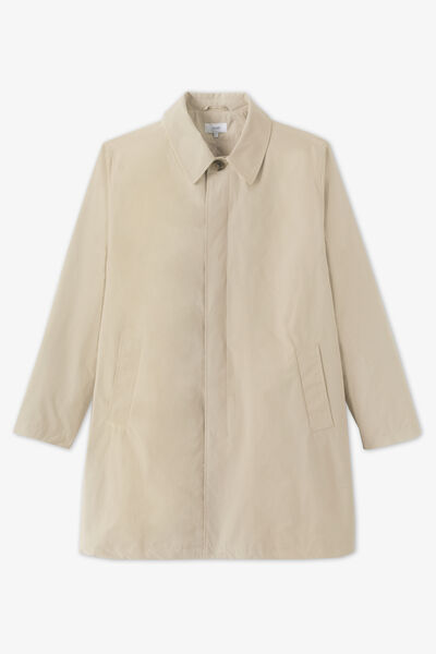 Trench long col chemise doubl&eacute;