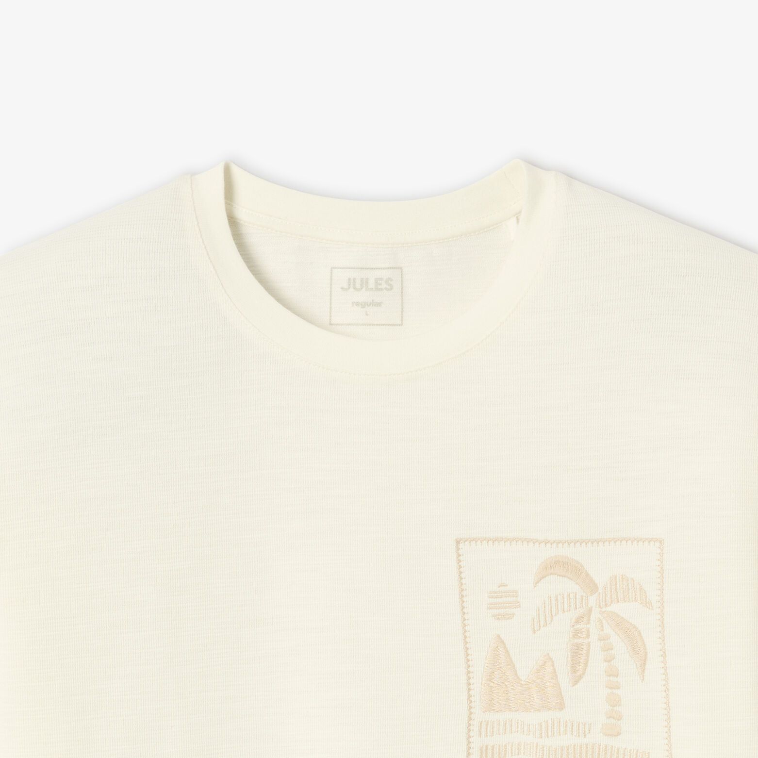 T-shirt in fantasiestof met borduursel