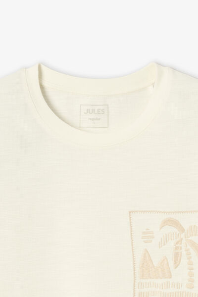 T-shirt in fantasiestof met borduursel