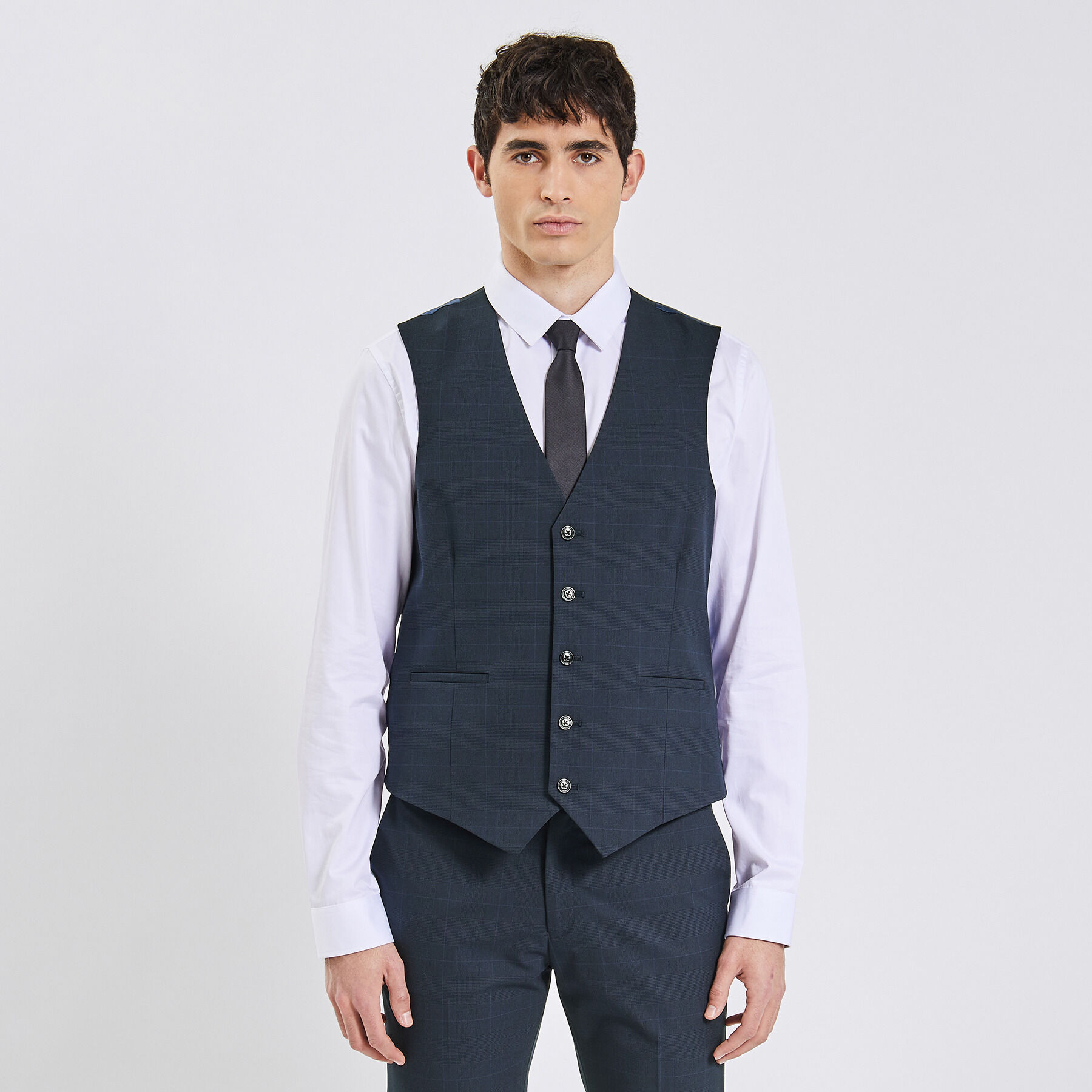 Gilet de costume slim carreaux Jules BE