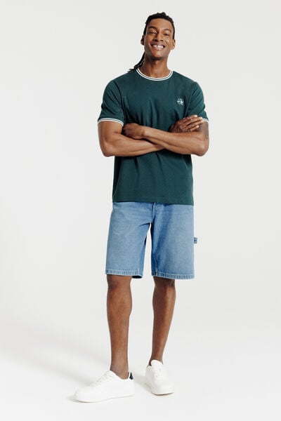Baggy denim bermuda