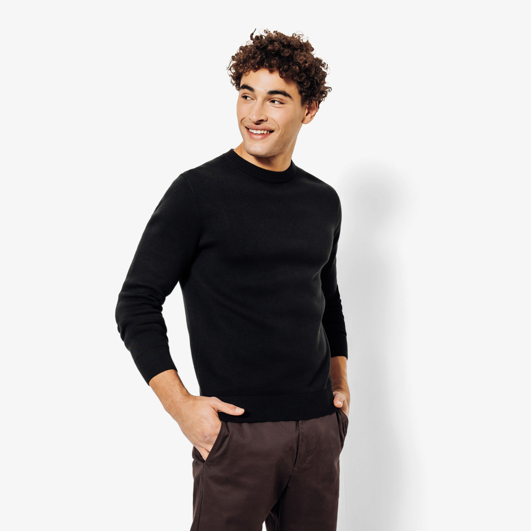 Pull col rond Noir homme Jules
