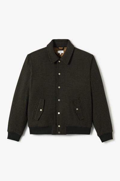 Blouson col chemise pied de puce avec laine