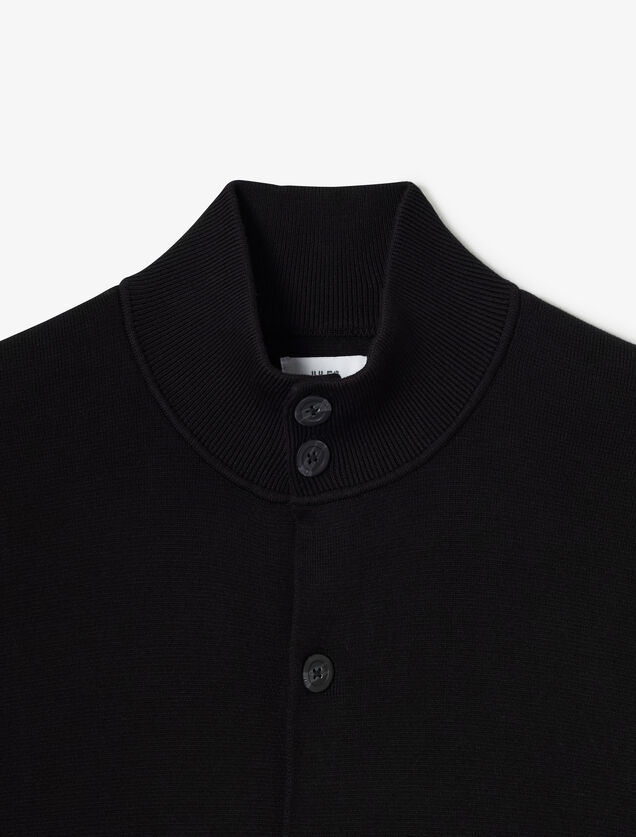 Gilet met knopen en opstaande kraag