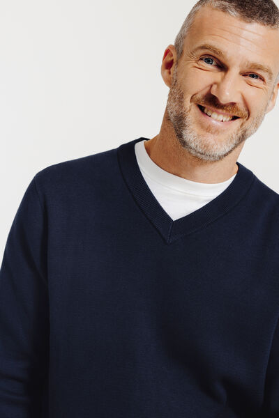 Pull Bleu fonc&eacute;