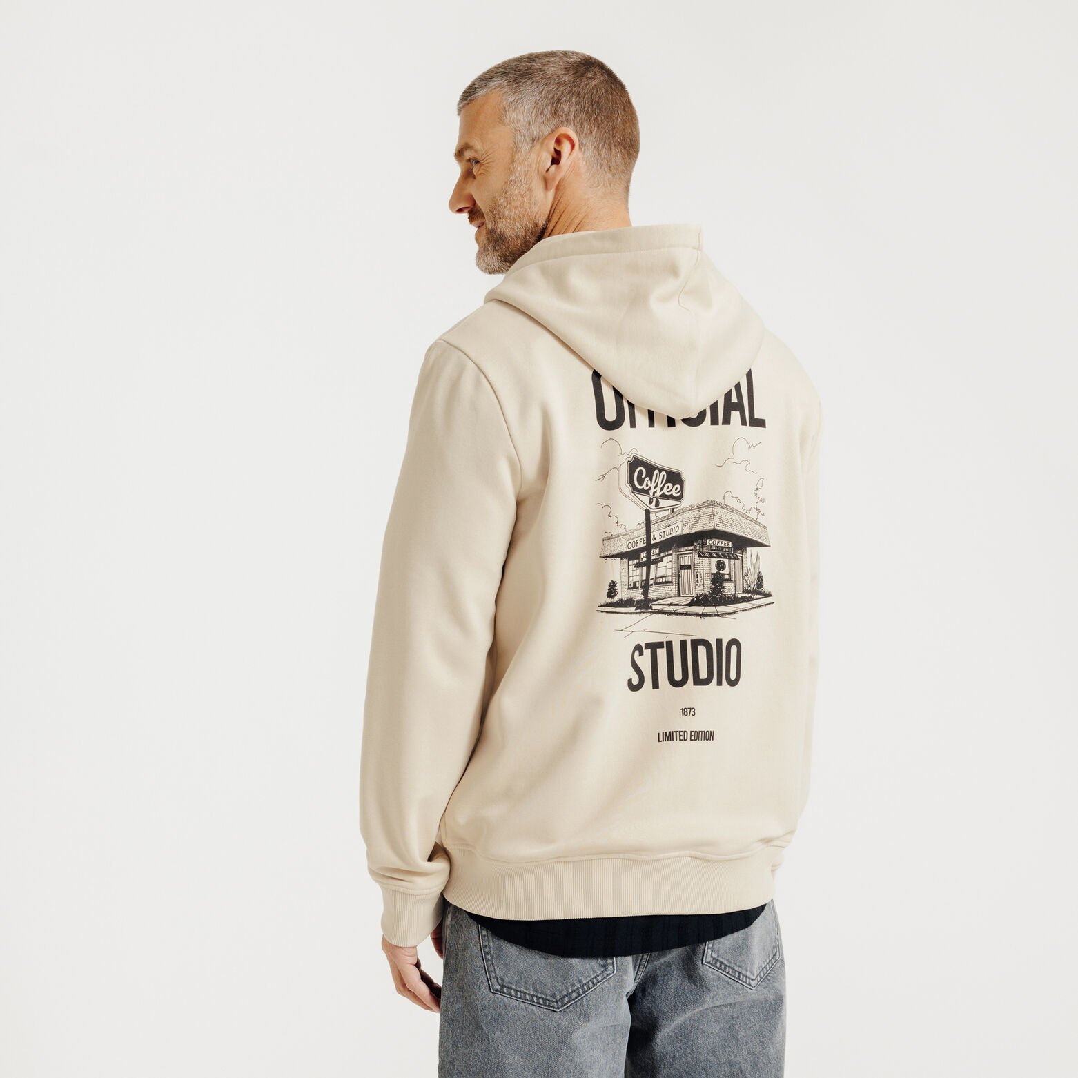 Sweat &agrave; capuche zipp&eacute; imprim&eacute;