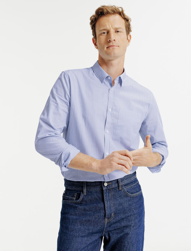 Gestreept hemd in katoen