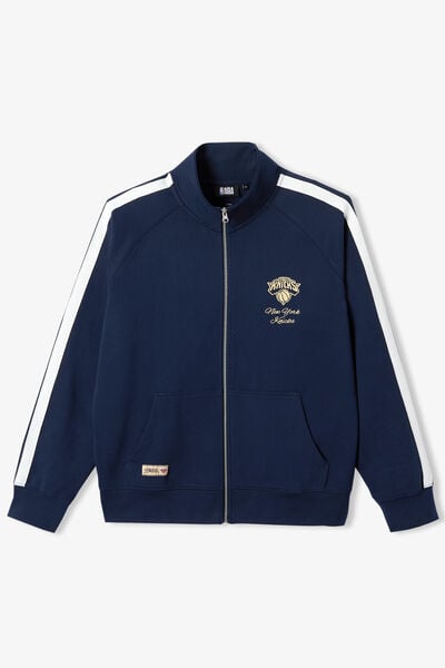 Sweat zipp&eacute; brod&eacute; New York Knicks licence NBA