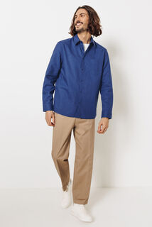 Effen hemd in katoen en linnen