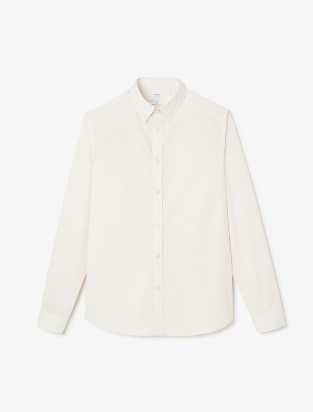 Chemise en coton imprim&eacute; g&eacute;om&eacute;trique slim