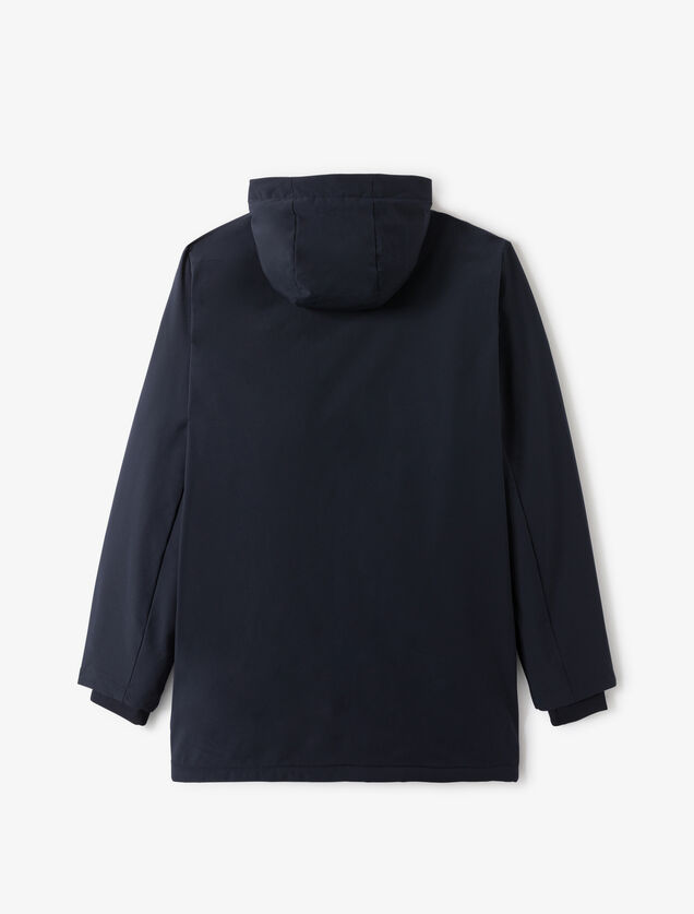 Parka longue &agrave; capuche doubl&eacute;e en sherpa