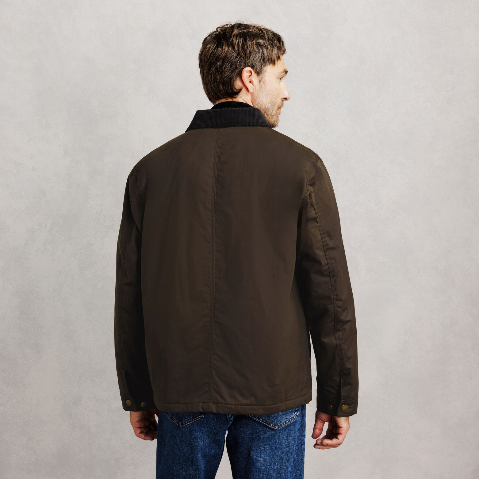 Blouson col chemise en velours coton wax&eacute;