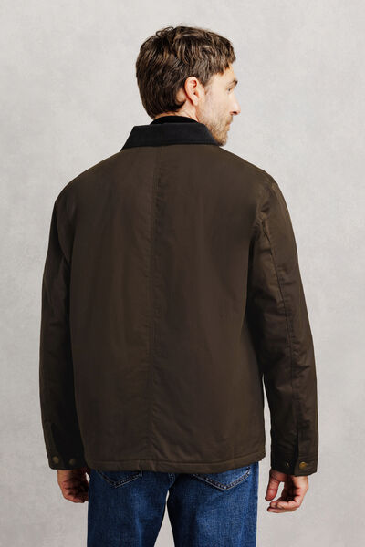 Blouson col chemise en velours coton wax&eacute;