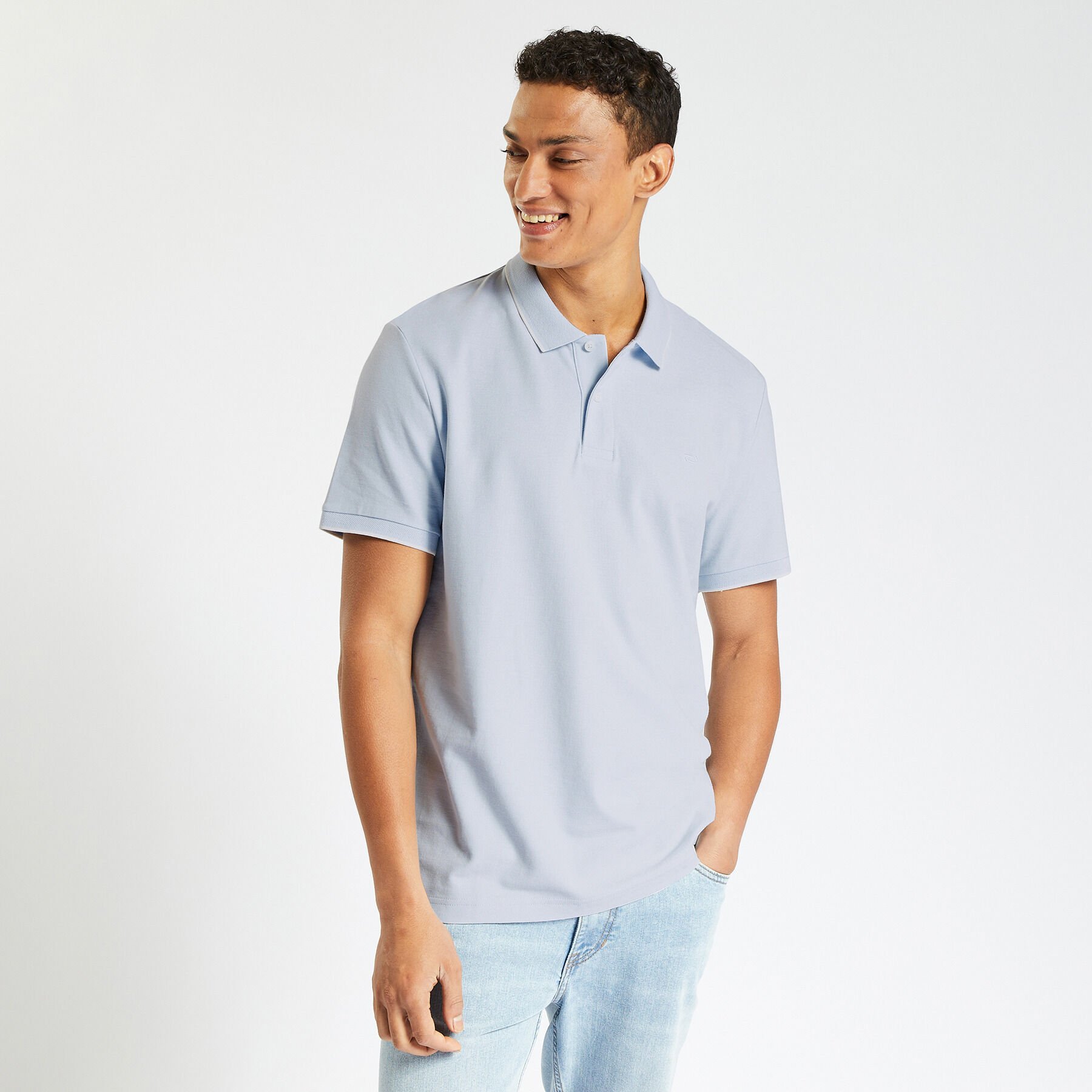 Polo manches courtes uni le parfait by Jules Bleu clair Jules