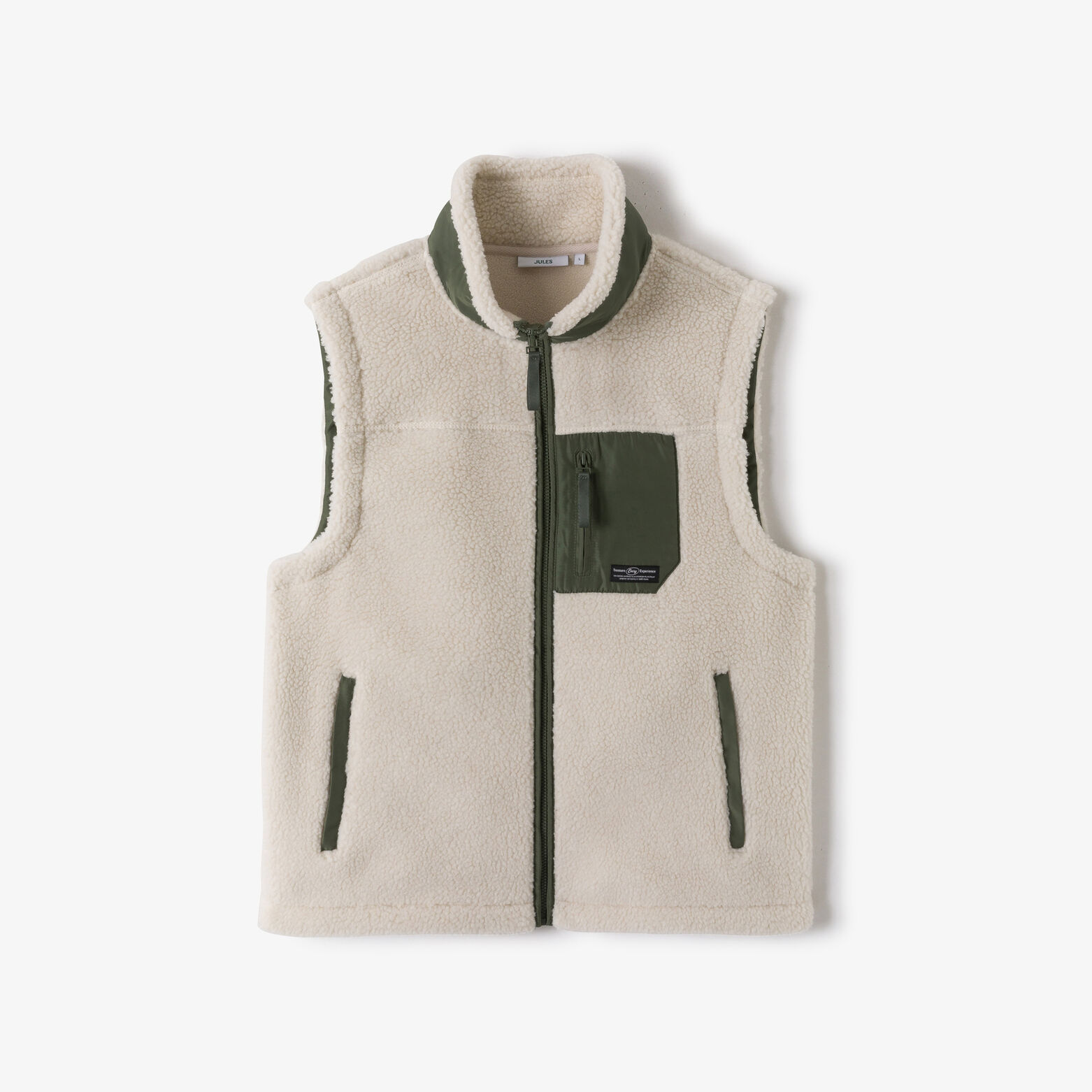 Veste sans manche en sherpa contrastée