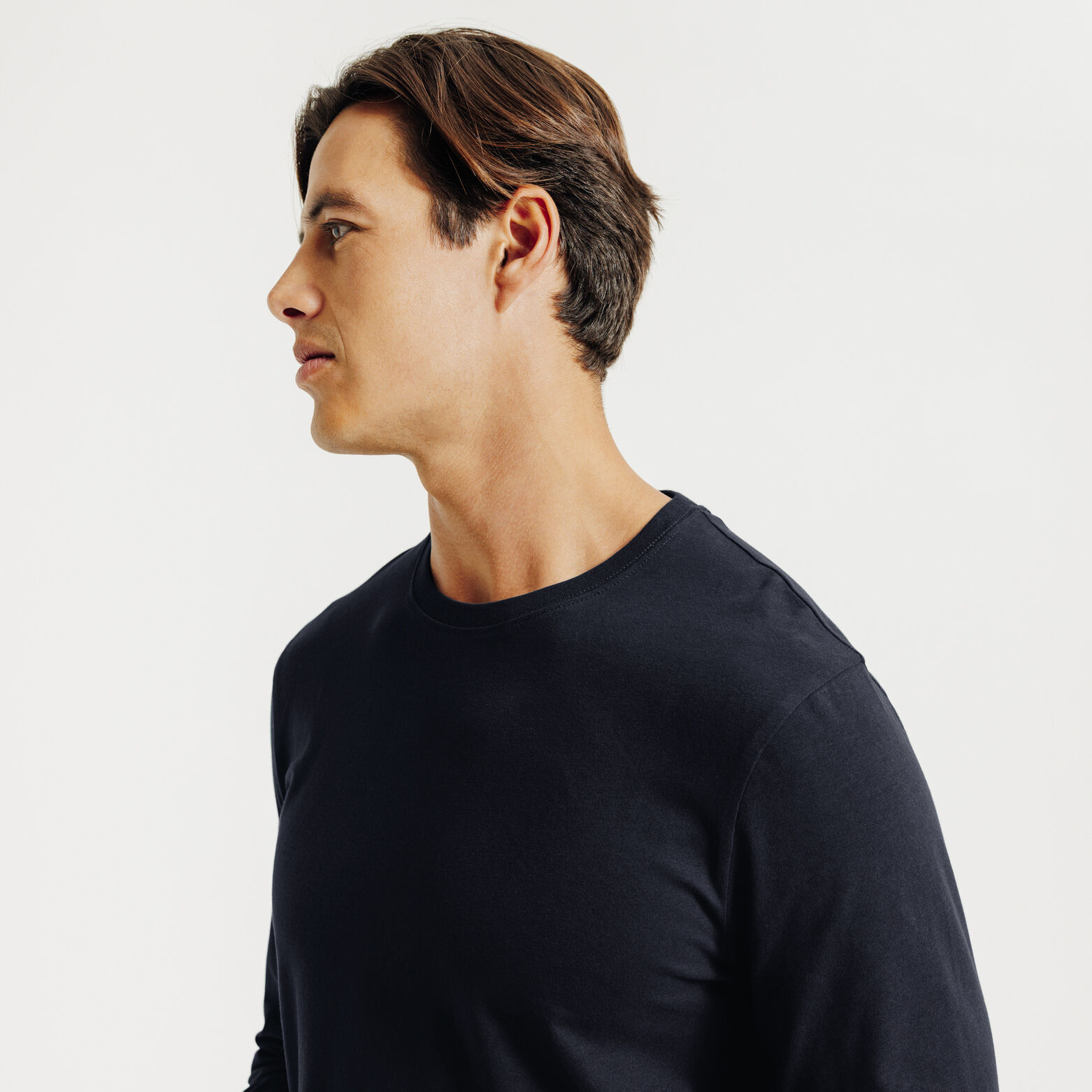 Slim basic T-shirt met ronde hals