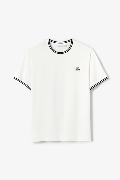 Tee shirt mati&egrave;re fantaisie contrast&eacute;