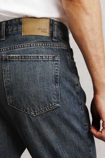 Jean straight d&eacute;lav&eacute; 100% coton