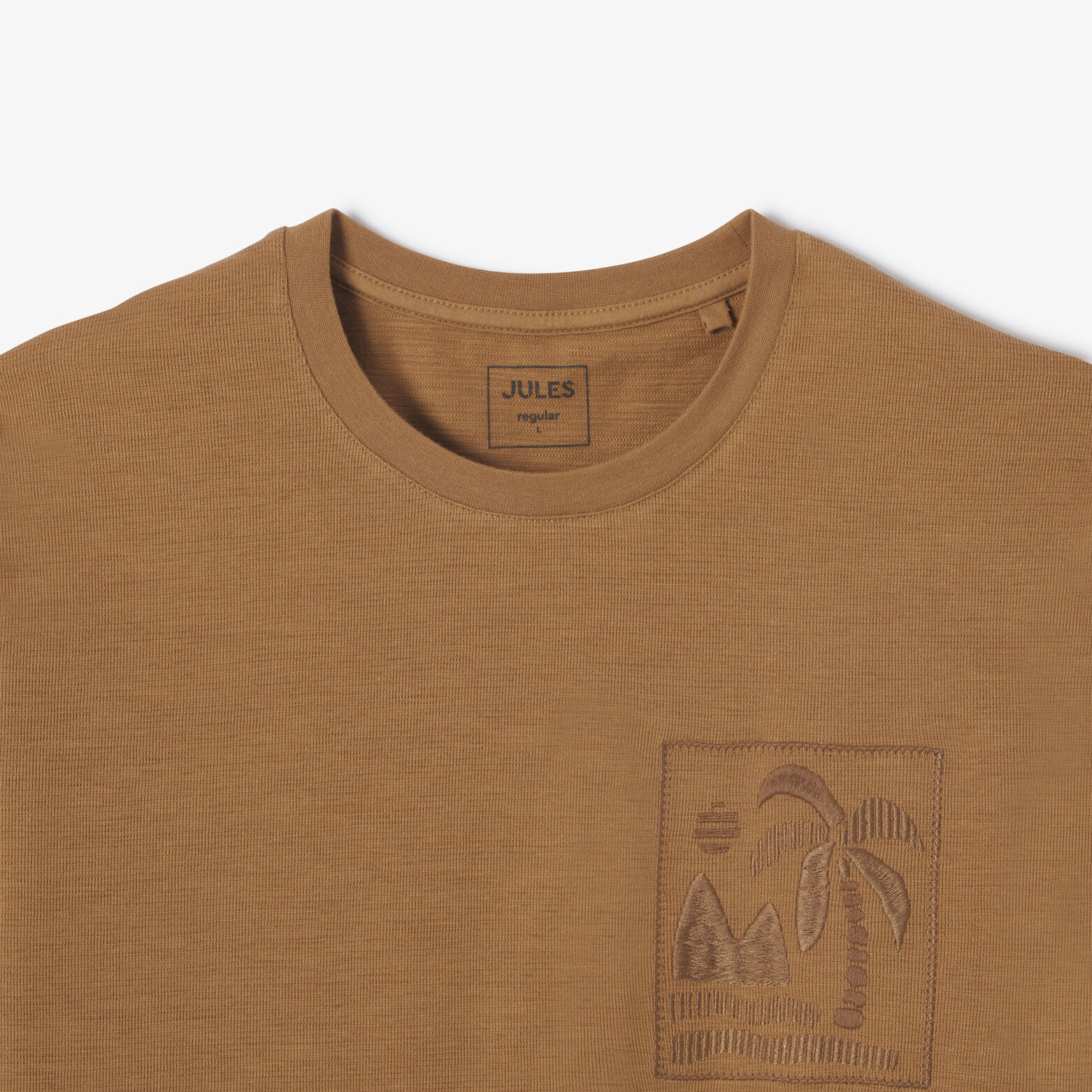 T-shirt in fantasiestof met borduursel