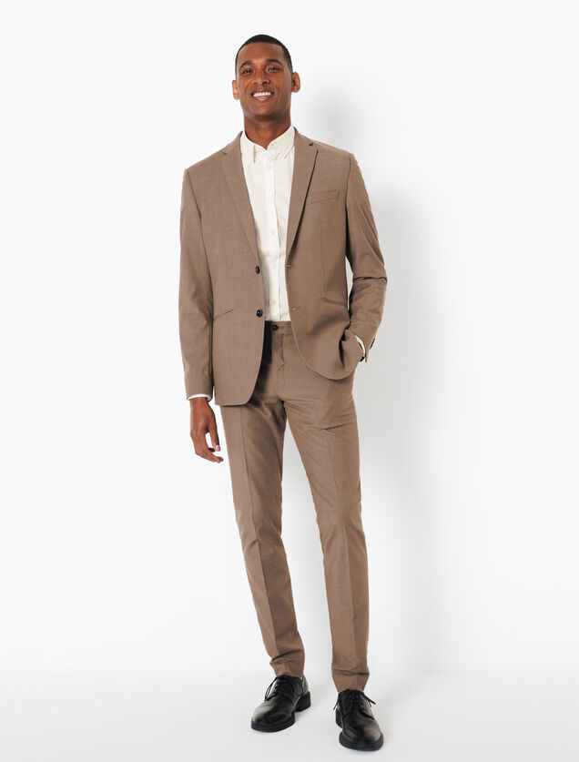 Chemise en coton imprim&eacute; g&eacute;om&eacute;trique slim