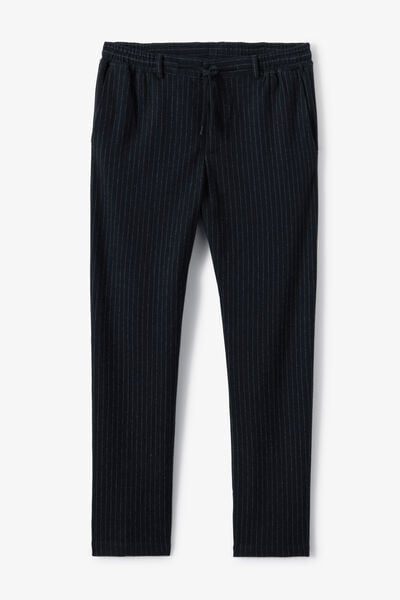 Gestreepte tapered broek met elastische taille