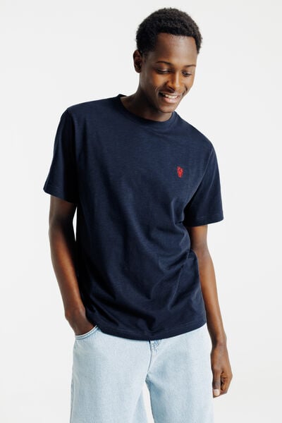 Tee shirt mati&egrave;re flamm&eacute;e broderie poitrine