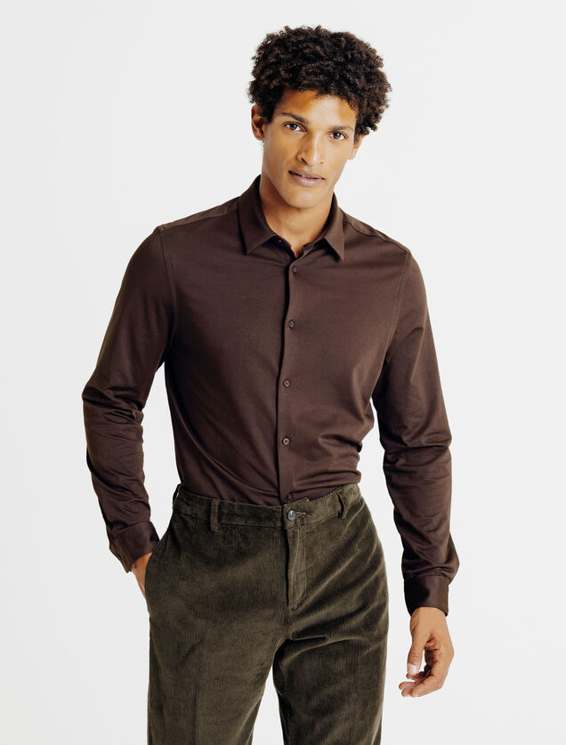 Chemise en maille coton slim