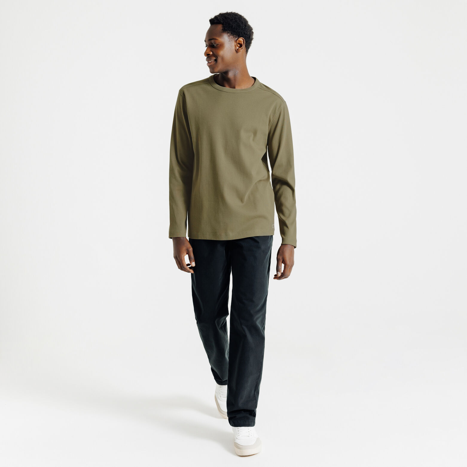 Tee shirt en c&ocirc;te manches longues