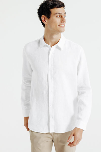 Effen hemd in linnen