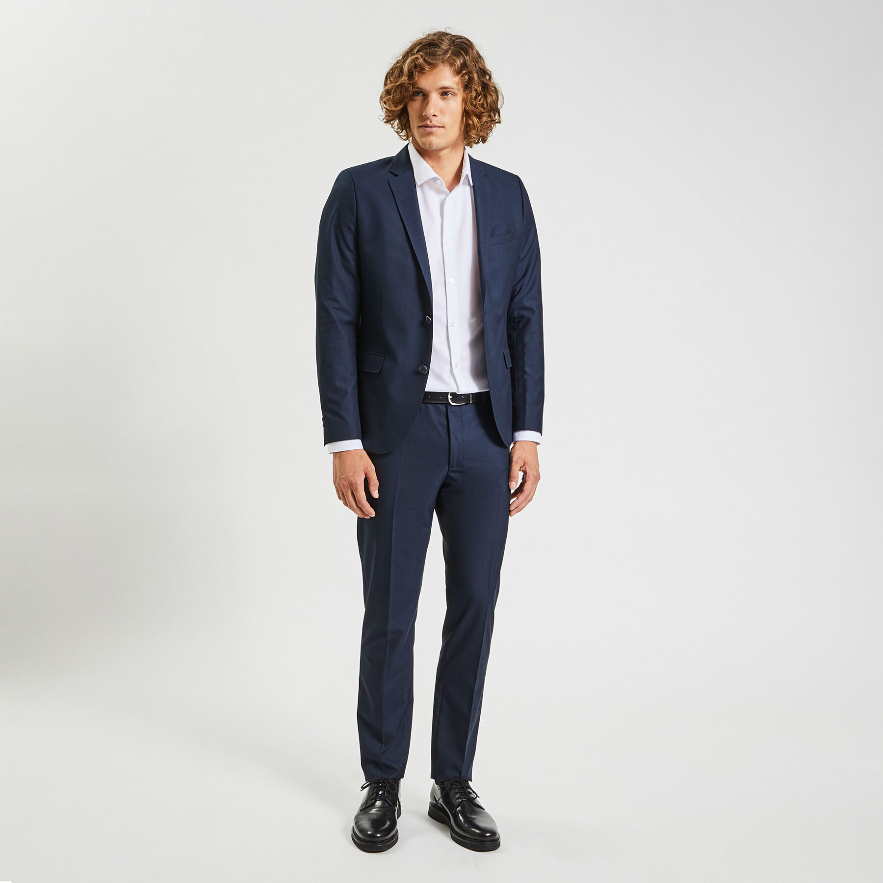 Veste de costume slim carreaux Bleu Jules