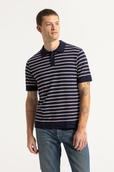 Polo en maille rayures