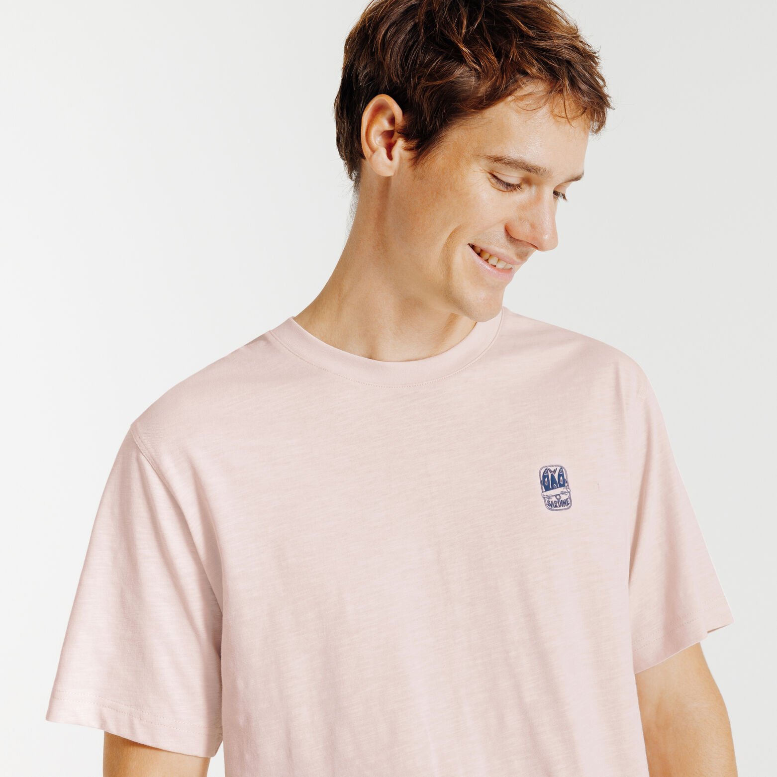 Tee shirt mati&egrave;re flamm&eacute;e broderie poitrine