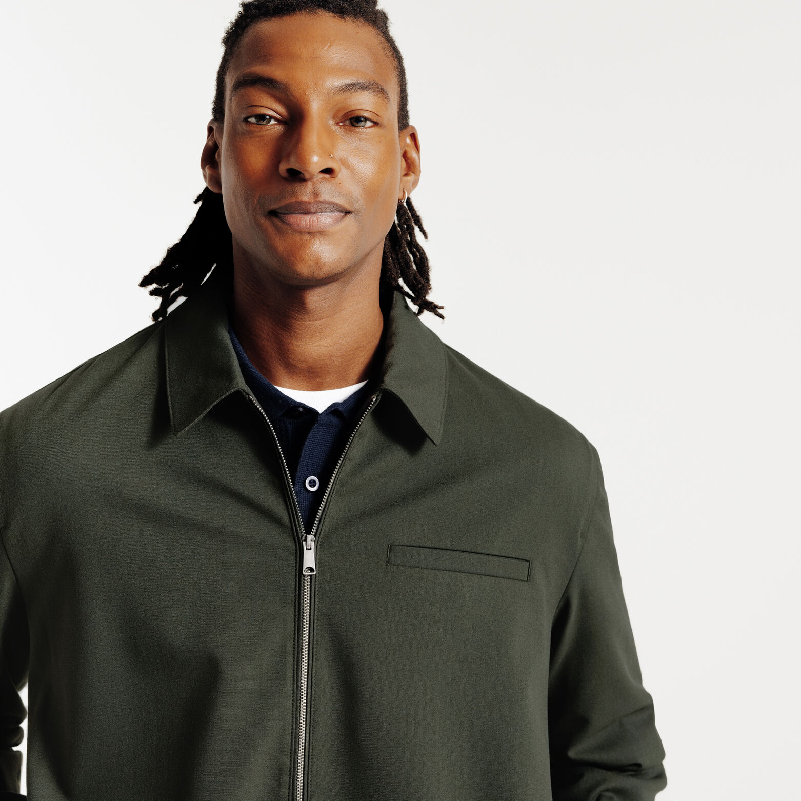 Veste col chemise zipp&eacute;e