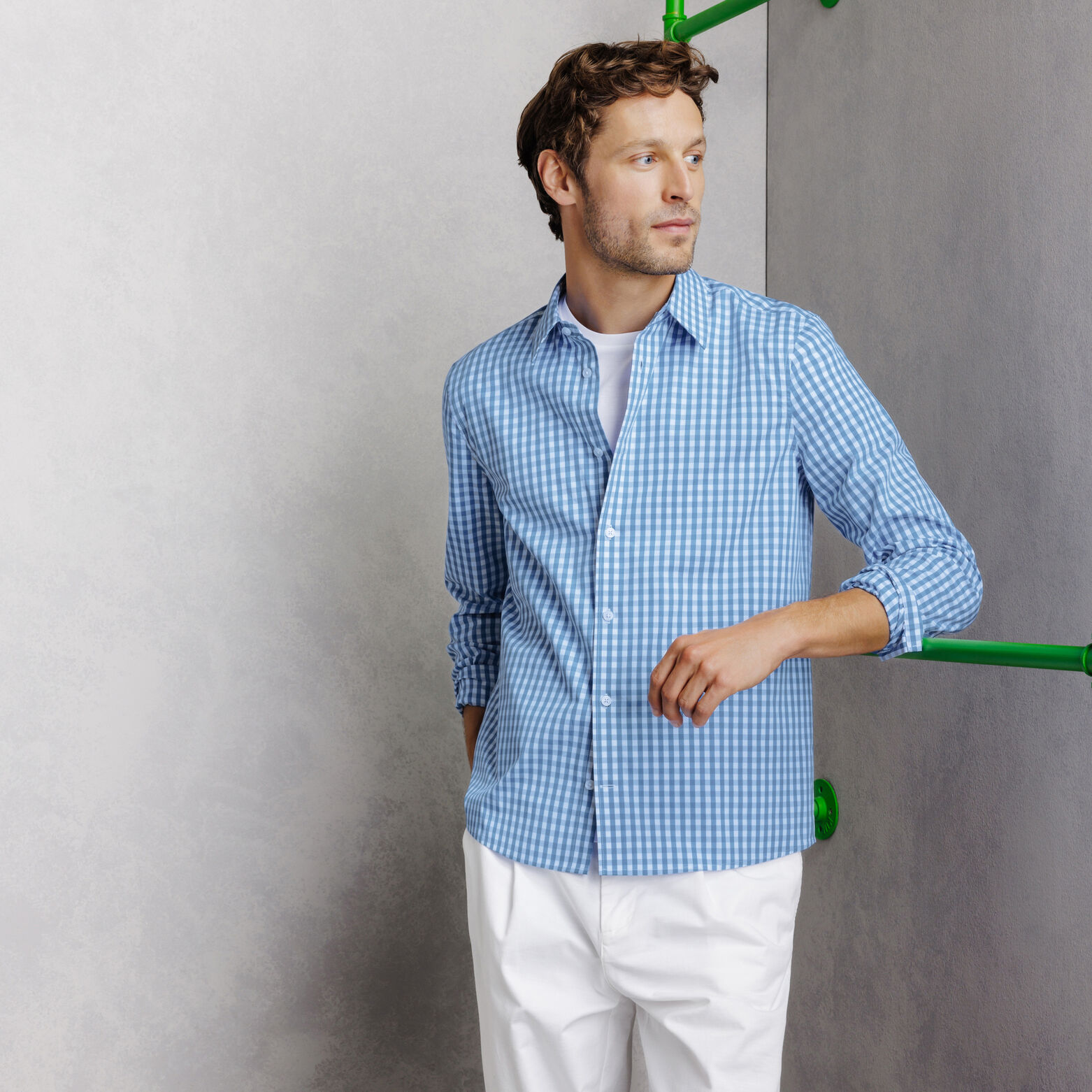 Chemise 100% coton regular &agrave; carreaux