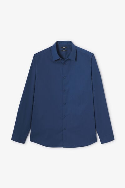 Strijkvrij regular fit hemd in katoen