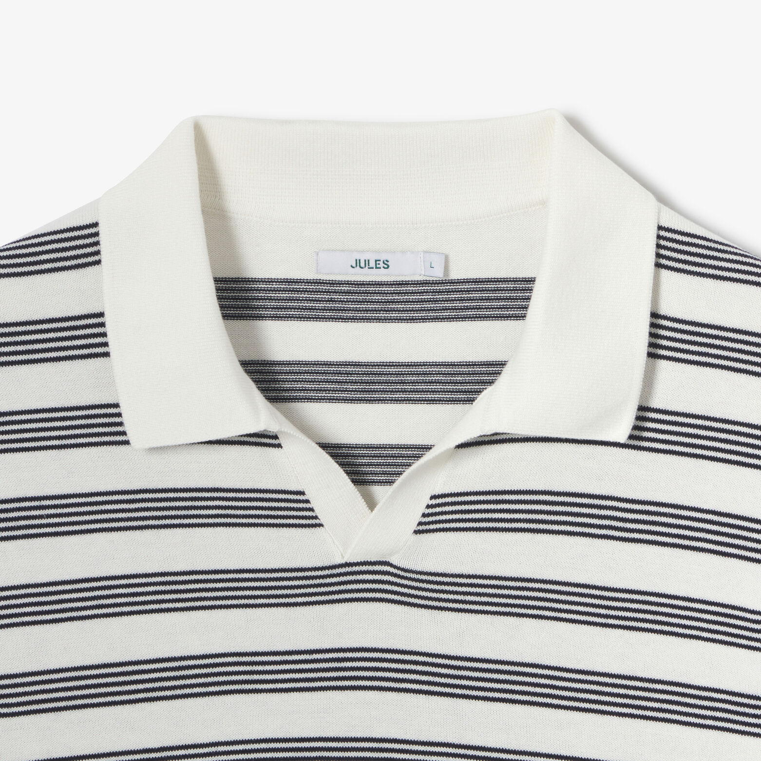 Gestreepte trui korte mouwen met resort polokraag